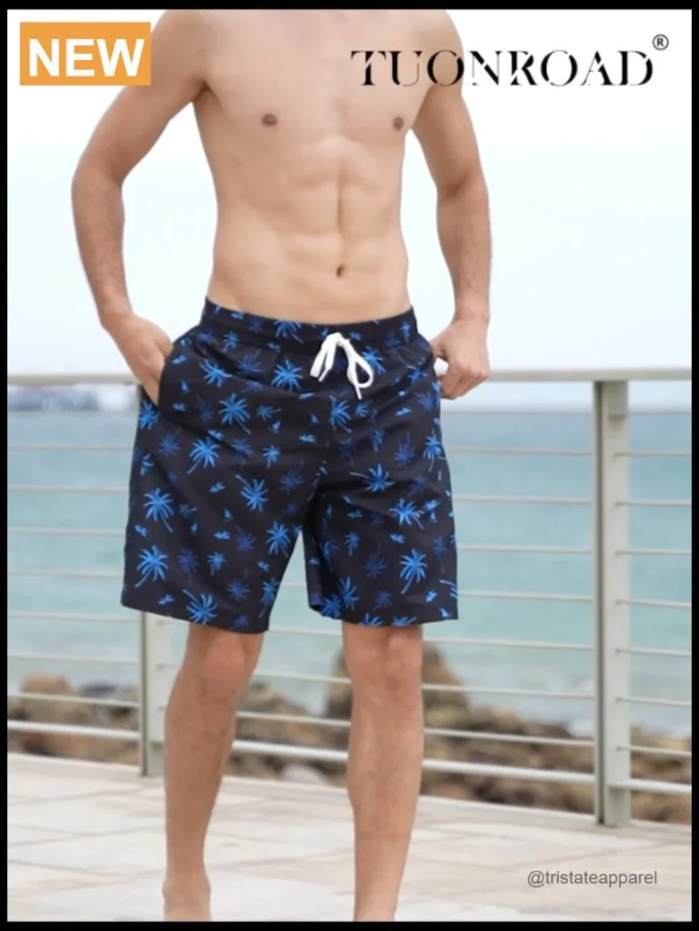 Men's 9 inch Board Shorts with Compression Liner Quick Dry Swim Trunks with